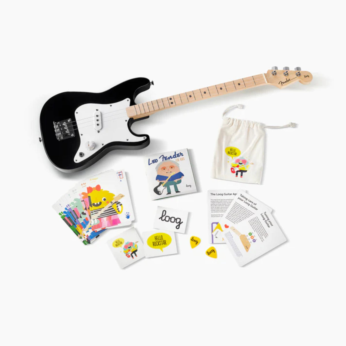 FENDER X LOOG STRATOCASTER ELECTRIC GUITAR- Black-LOOG-Infinite Music