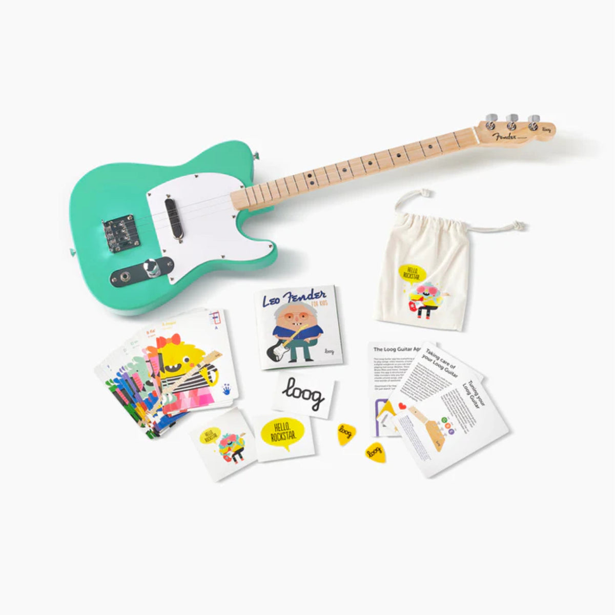 FENDER X LOOG TELECASTER ELECTRIC GUITAR - Green-LOOG-Infinite Music