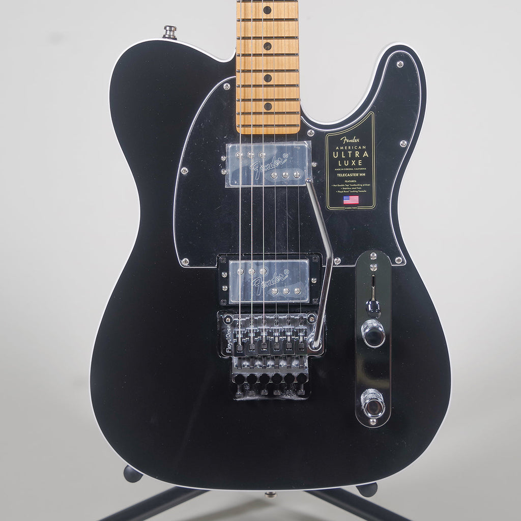 Fender American Ultra Luxe Telecaster Floyd Rose HH Electric Guitar - Mystic Black-Fender-Infinite Music