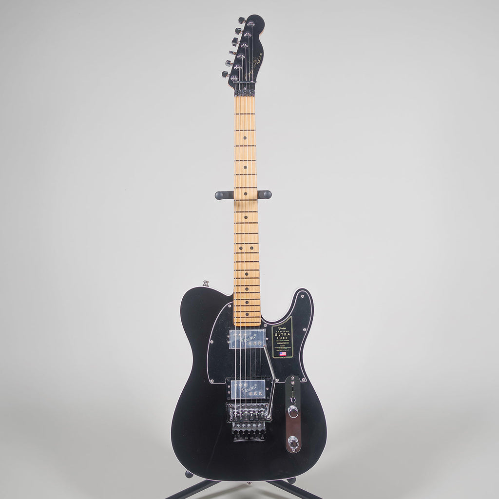 Fender American Ultra Luxe Telecaster Floyd Rose HH Electric Guitar - Mystic Black-Fender-Infinite Music
