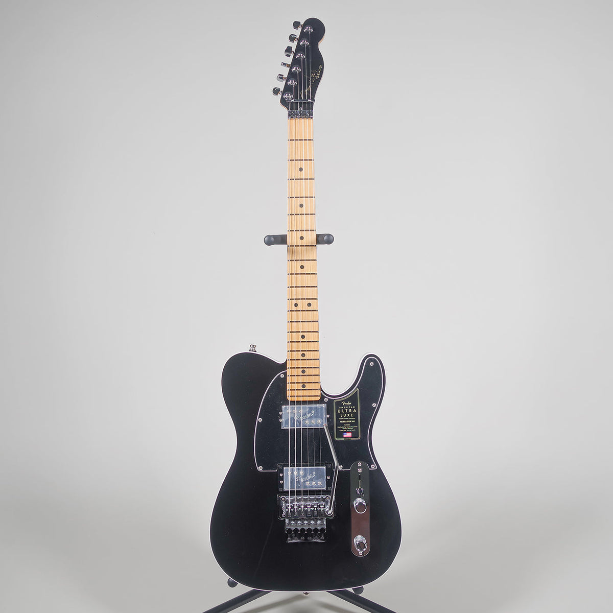 Fender American Ultra Luxe Telecaster Floyd Rose HH Electric Guitar - Mystic Black-Fender-Infinite Music