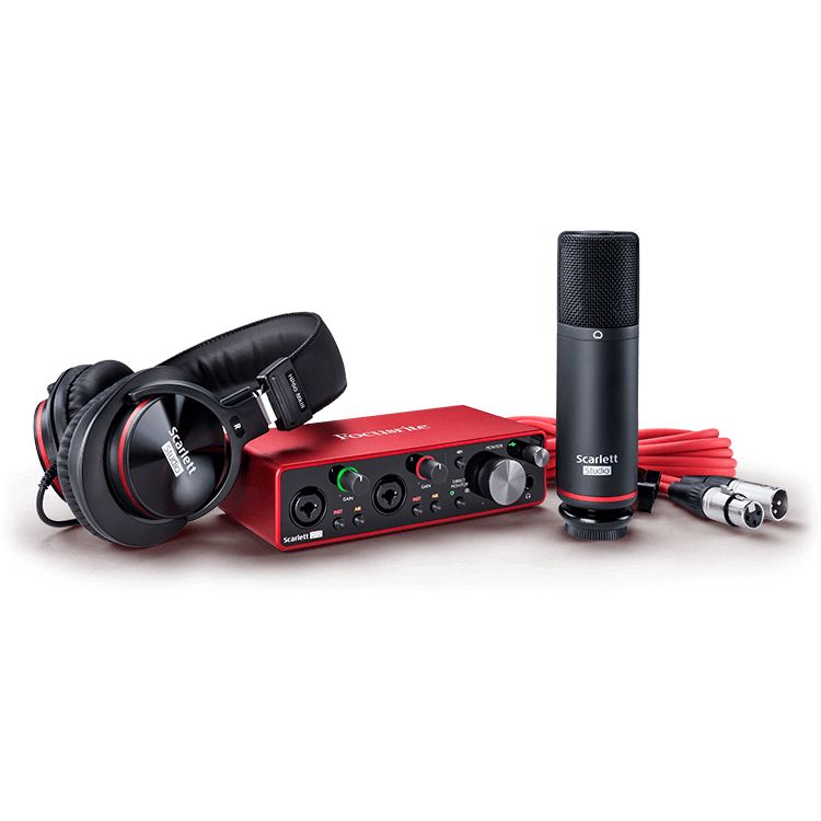 Focusrite Scarlett 2I2 Gen 3 with a Condenser Mic and Headphones-Focusrite-Infinite Music