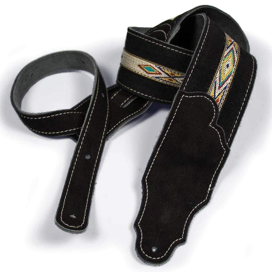 Franklin 2.5" Black Suede With Hitch Weave Guitar Strap-Franklin-Infinite Music