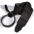 Franklin 2.5" Embossed Black Suede Pebbled Black Guitar Strap-Franklin-Infinite Music