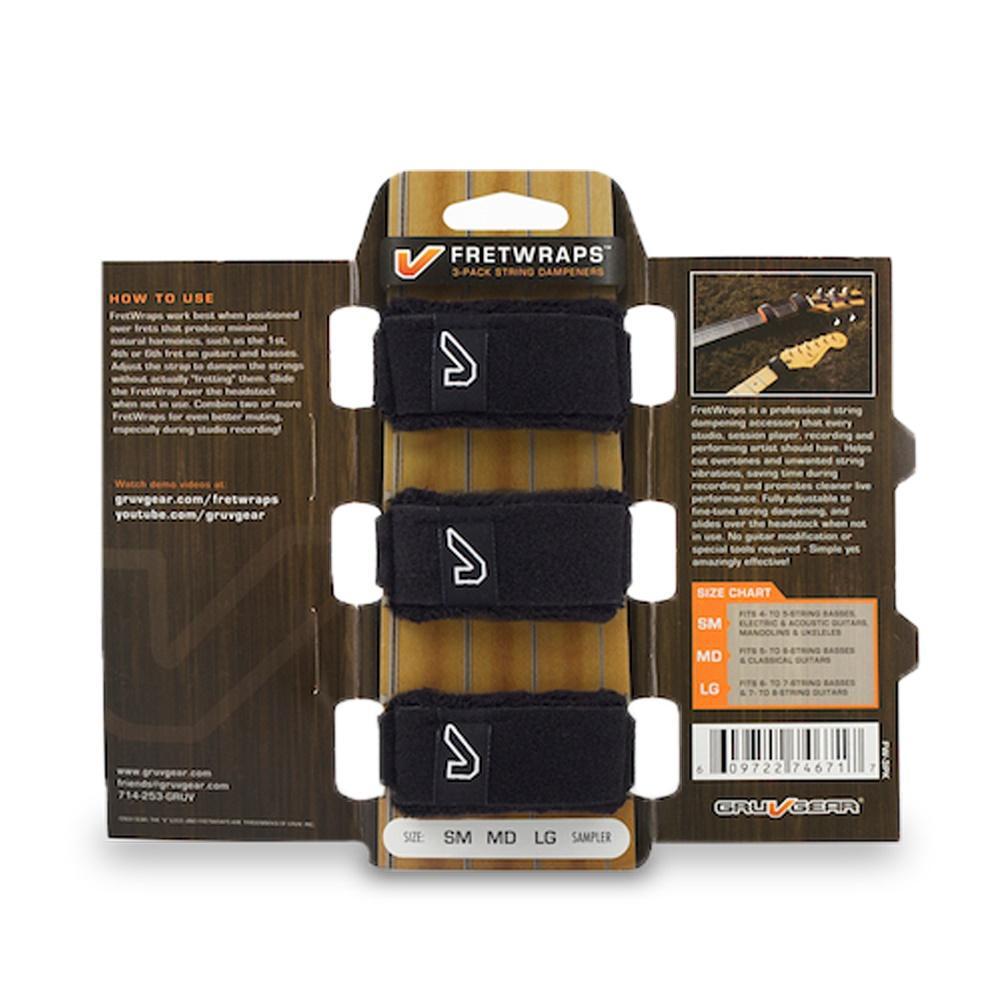 Fretwraps String Muters Black - Medium Pack of 3-Gruv Gear-Infinite Music