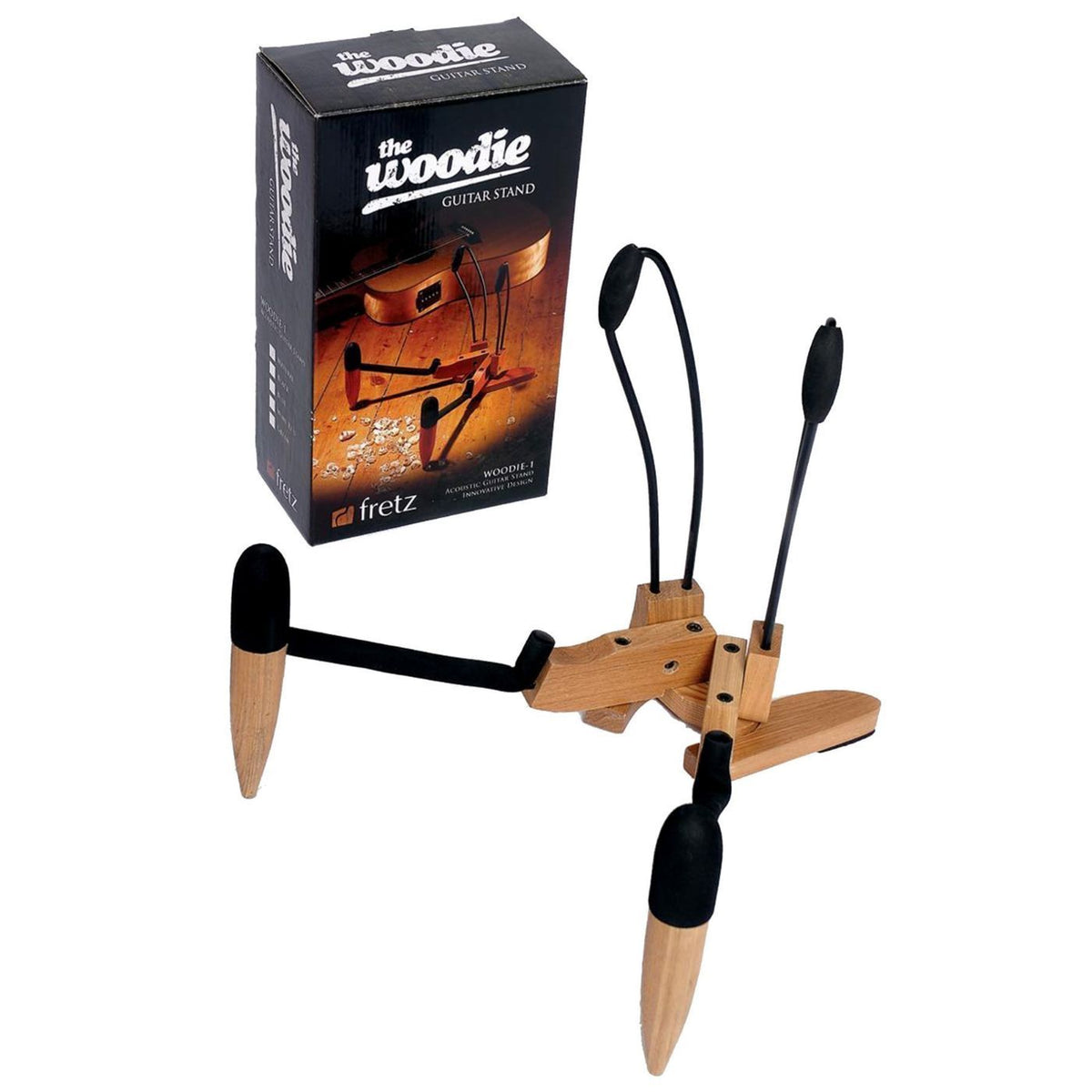 Fretz 'Woodie 1' Wooden Folding Acoustic Guitar Stand Natural-Fretz-Infinite Music
