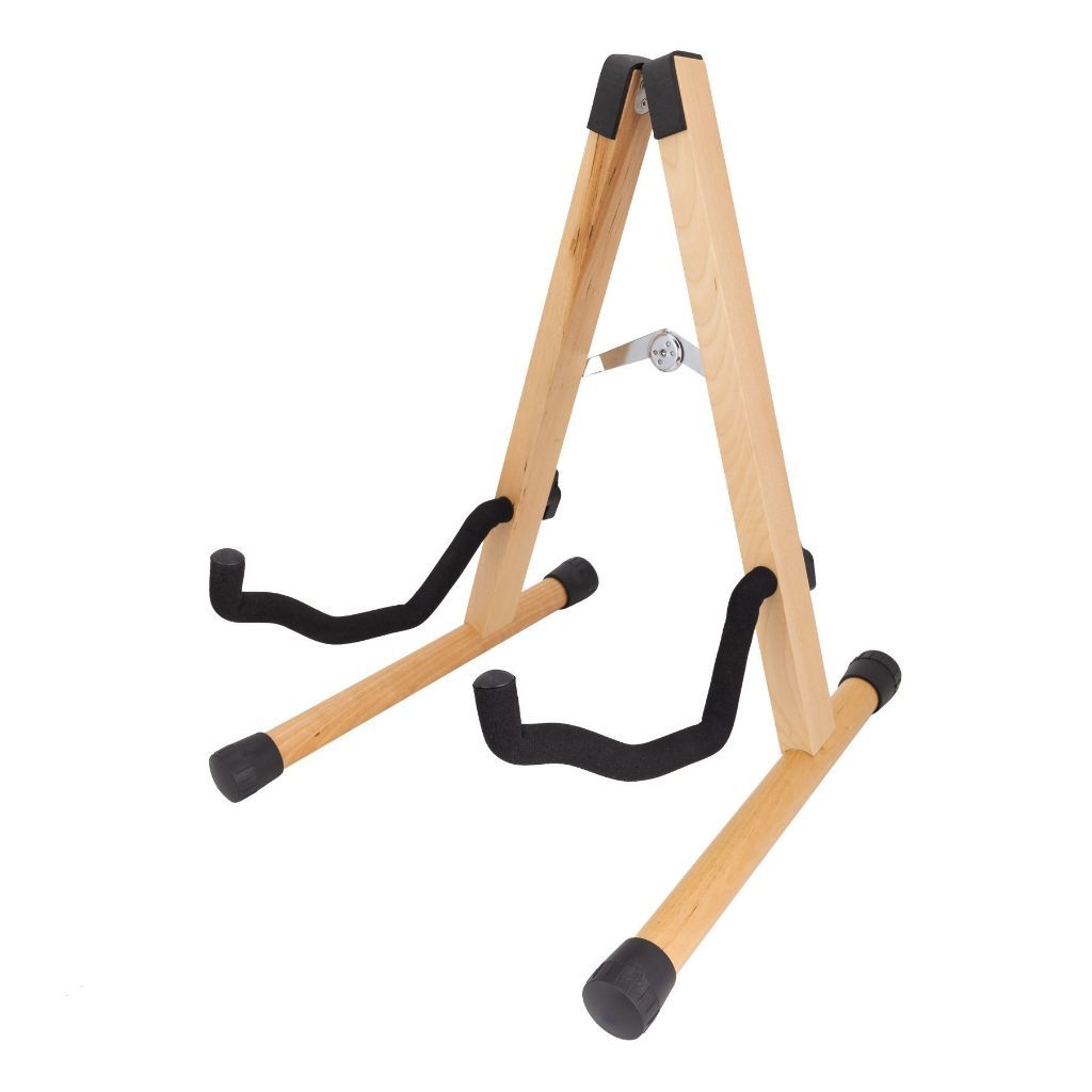 Fretz 'Woodie 5' Wooden Folding A-Frame Acoustic and Electric Guitar Stand - Natural-Woodie-Infinite Music