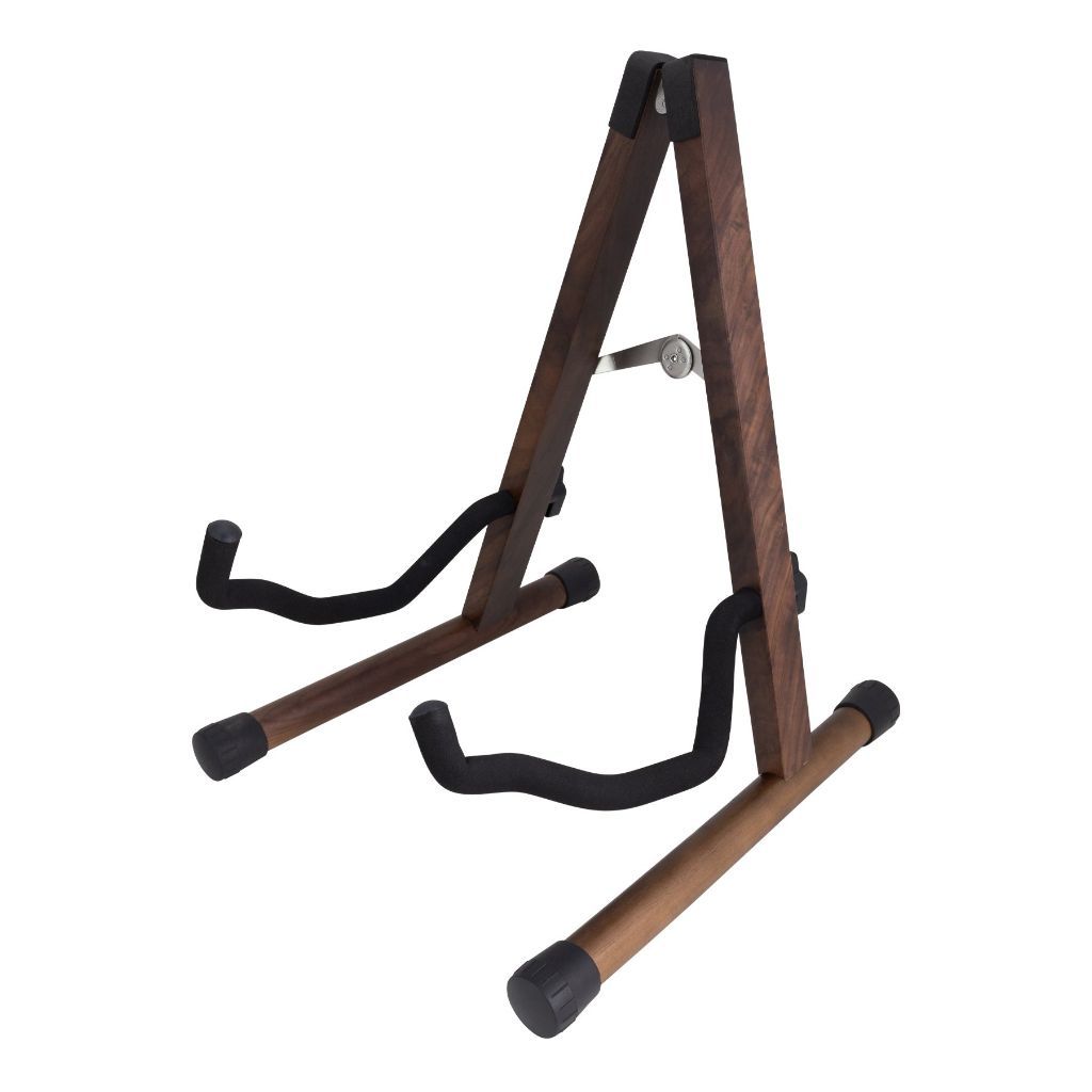 Fretz 'Woodie 5' Wooden Folding A-Frame Acoustic and Electric Guitar Stand - Walnut-Woodie-Infinite Music