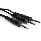 Hosa Technology CYP-103 1/4" TS to Dual 1/4" TS Y-Cable-Hosa Technology-Infinite Music