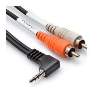 Hosa Technology Right-angle 3.5 mm TRS to Dual RCA Stereo Breakout Cable - 6 Ft-Hosa Technology-Infinite Music