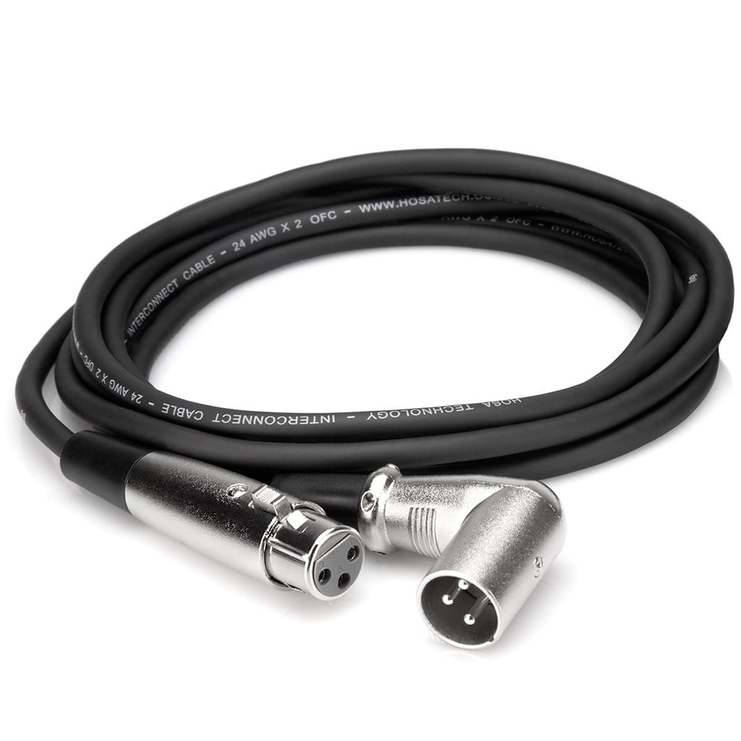 Hosa Technology XRR-105 XLR(F) to Right-Angle XLR(M) Balanced Interconnect Cable-Hosa Technology-Infinite Music