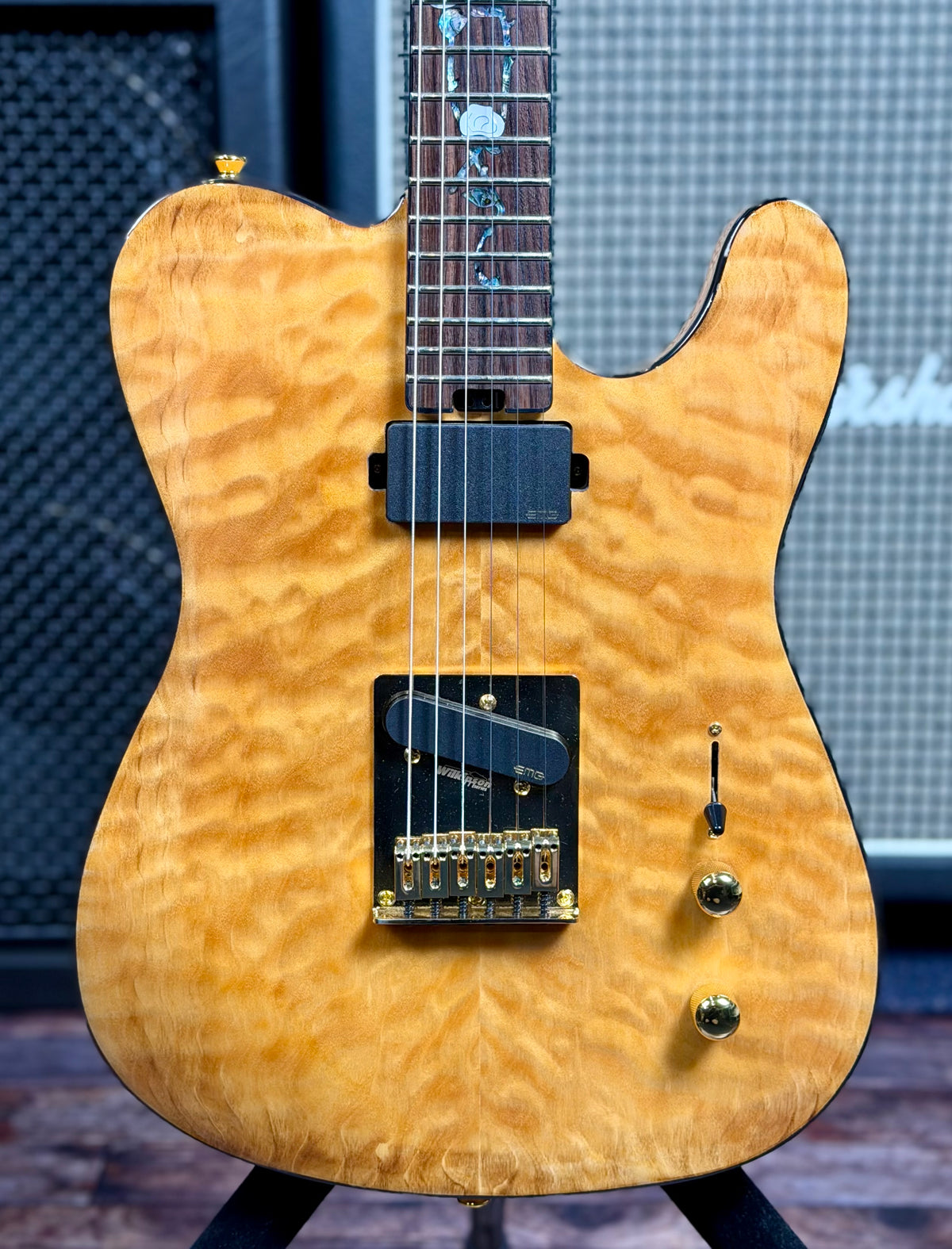 Aria Pro II TEG-780N Japan LTD Model  Electric Guitar- Quilted Maple W/- Deluxe Gig Bag ( Pre Owned )