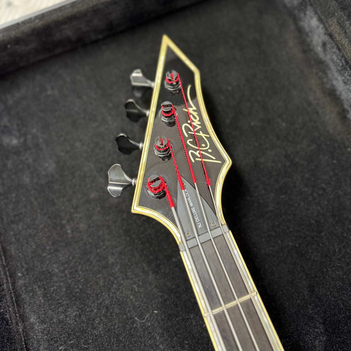 BC Rich 2010 NJ Deluxe Neck Thru Warlock Bass Guitar - W/- Hard Case (Pre Owned)