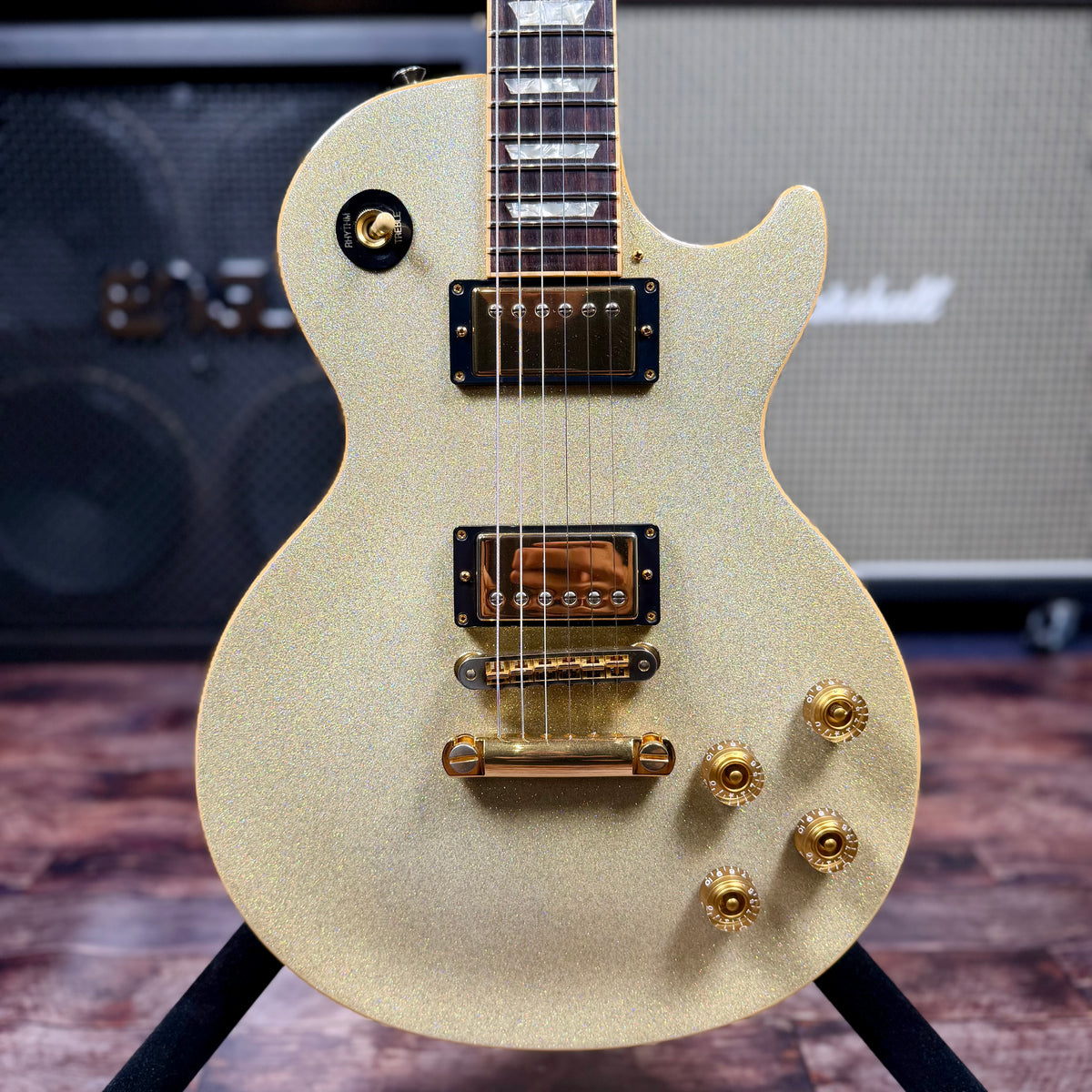 2000 Gibson Les Paul Standard Limited Edition Millennium – White Diamond Sparkle W/ Hardcase, Gold HW mod, etc . ( Pre Owned )