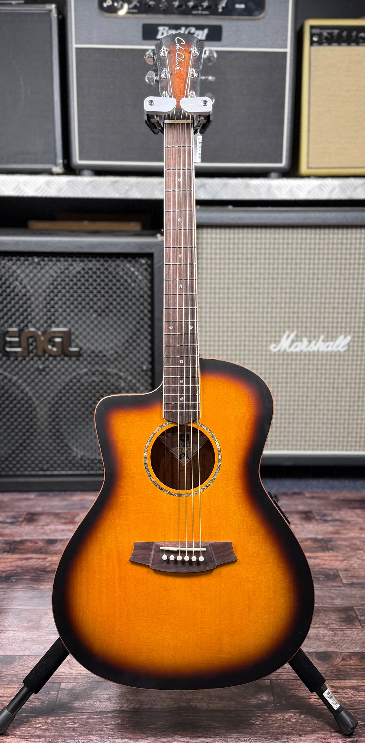 Cole Clark CCSAN1EC-LH-SMAH-SUN -LEFT HAND- Studio GA Acoustic Guitar - Spruce / Mahogany -SUNBURST W/- Deluxe Gig Bag