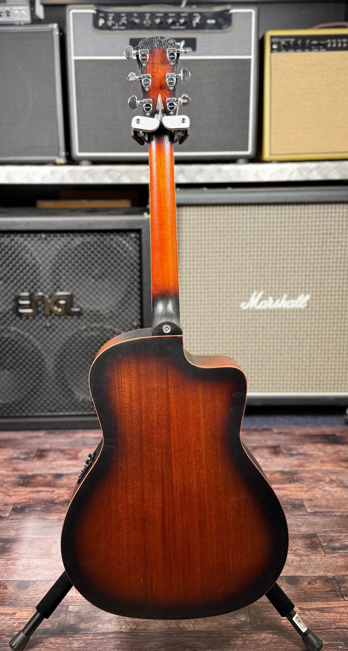 Cole Clark CCSAN1EC-LH-SMAH-SUN -LEFT HAND- Studio GA Acoustic Guitar - Spruce / Mahogany -SUNBURST W/- Deluxe Gig Bag