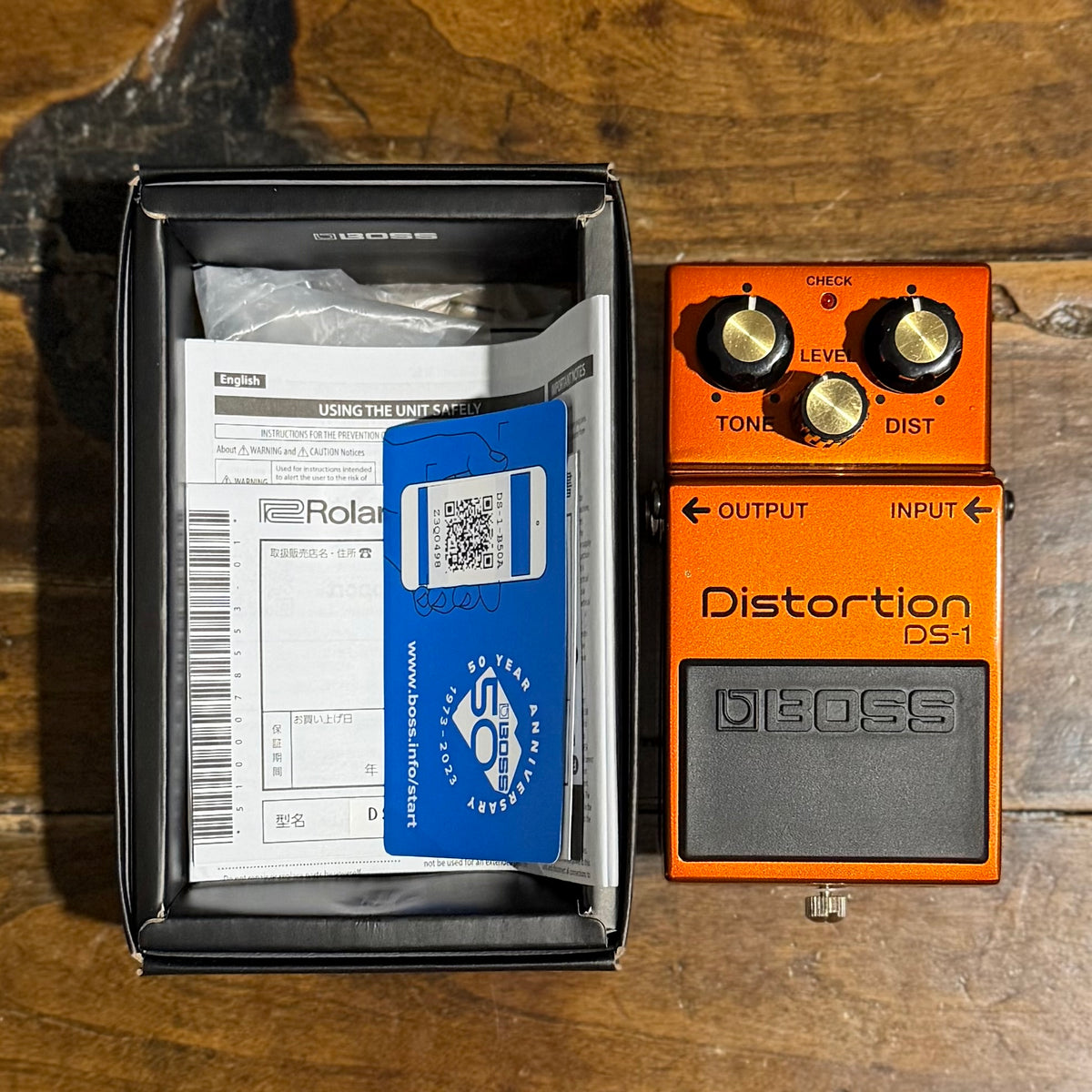 Boss DS-1-B50A 50th Anniversary Distortion Pedal (Limited) W- Box, Papers, etc. (Pre Owned) Z3Q0498