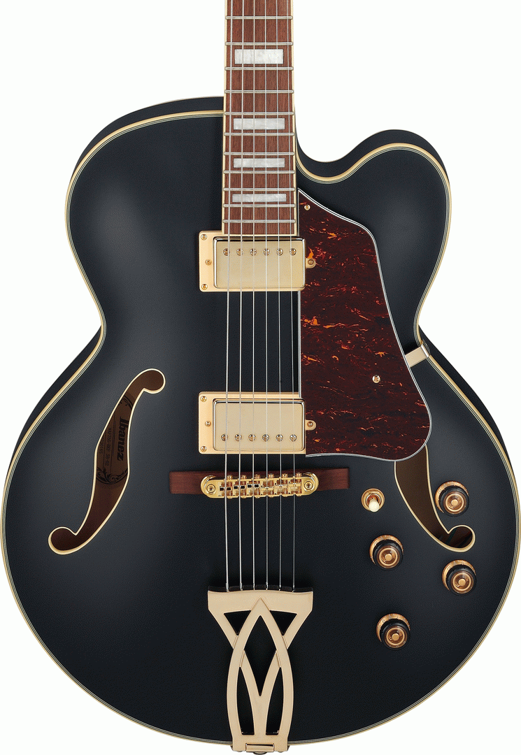 Ibanez AF75G BKF Artcore Traditional Hollow Body Electric Guitar - Black Flat-Ibanez-Infinite Music