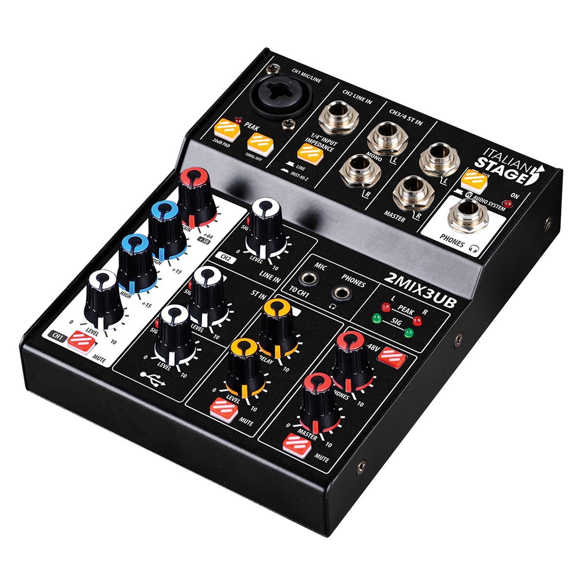 Italian Stage 2MIX3UB Stereo Mixer w/- USB & Bluetooth-Italian Stage-Infinite Music