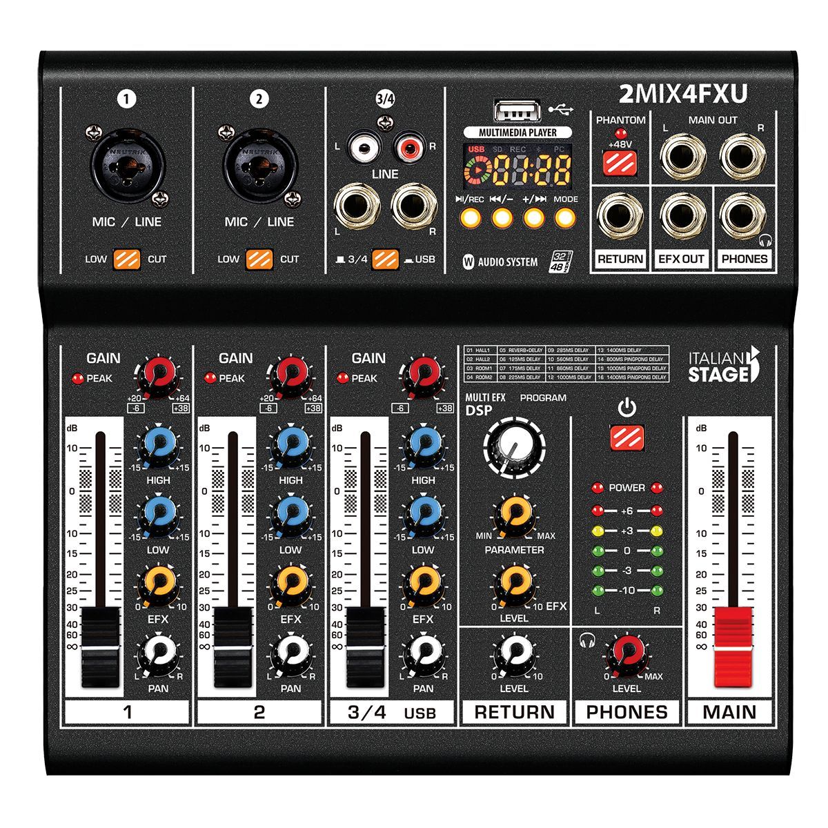 Italian Stage 2MIX4FXU 4-Channel Stereo Mixer-Italian Stage-Infinite Music