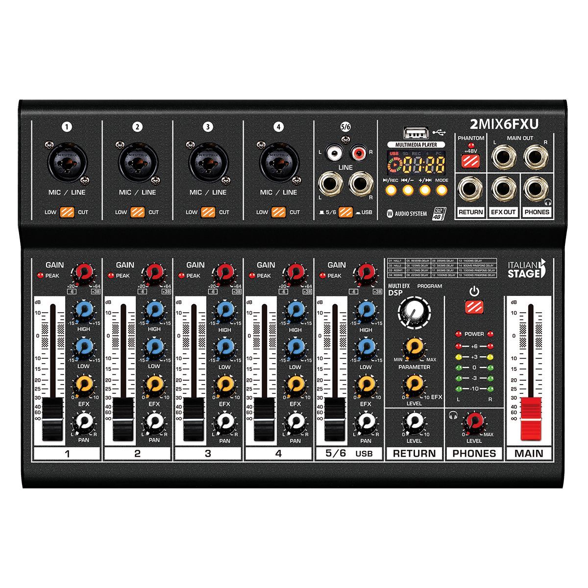 Italian Stage 2MIX6FXU 6-Channel Stereo Mixer-Italian Stage-Infinite Music