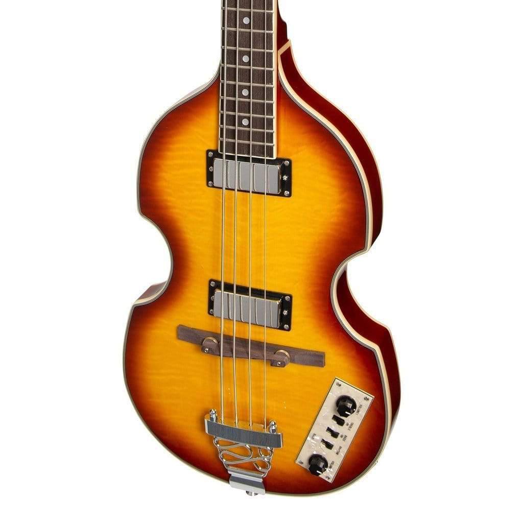J&D Luthiers Violin-Style Electric Bass Guitar - Honey Burst-J&D Luthiers-Infinite Music
