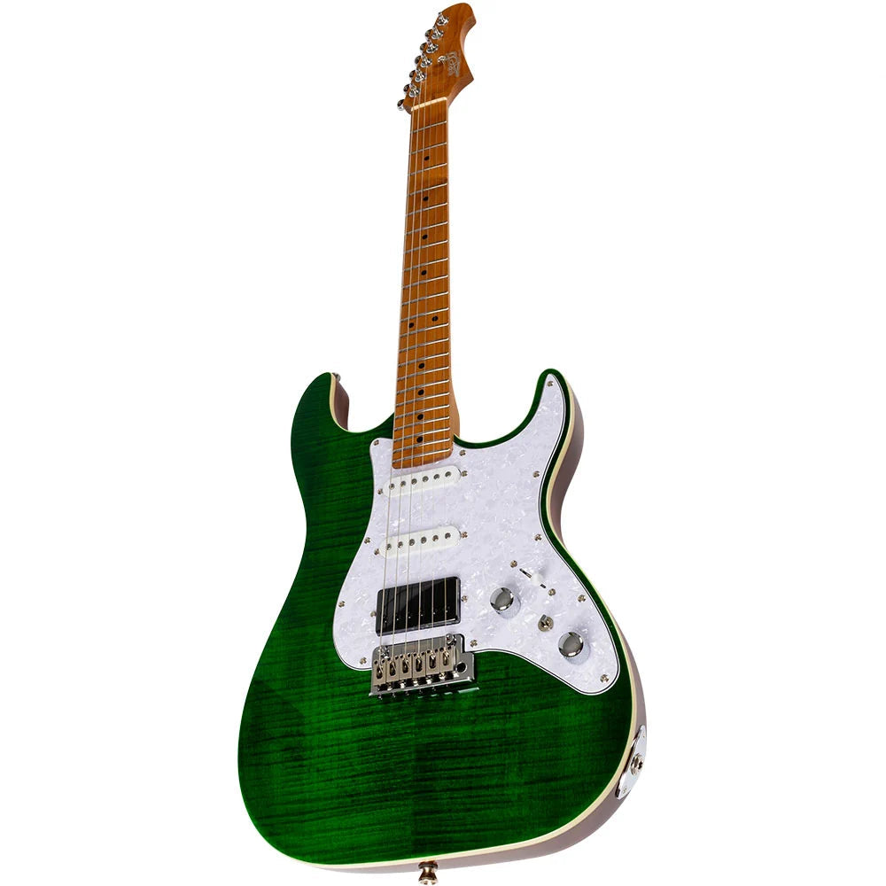 JET JS-600-TGR Flame Maple Top Electric Guitar- Transparent Green ( JS-600-TGR )