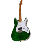 JET JS-600-TGR Flame Maple Top Electric Guitar- Transparent Green ( JS-600-TGR )