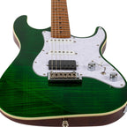 JET JS-600-TGR Flame Maple Top Electric Guitar- Transparent Green ( JS-600-TGR )