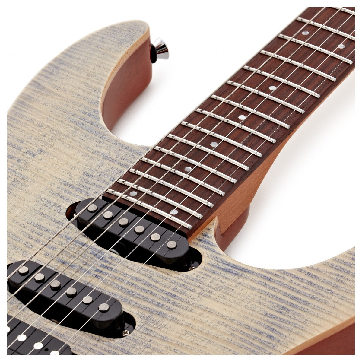 JET Elite JS-45 Flame Maple Electric Guitar - Indigo Gray w/- Deluxe Gig Bag-Jet Guitars-Infinite Music