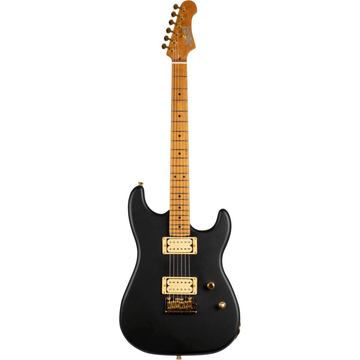 JET GUITARS JS-700 ELECTRIC GUITAR HH ROASTED MAPLE NECK - SATIN BLACK-Jet Guitars-Infinite Music