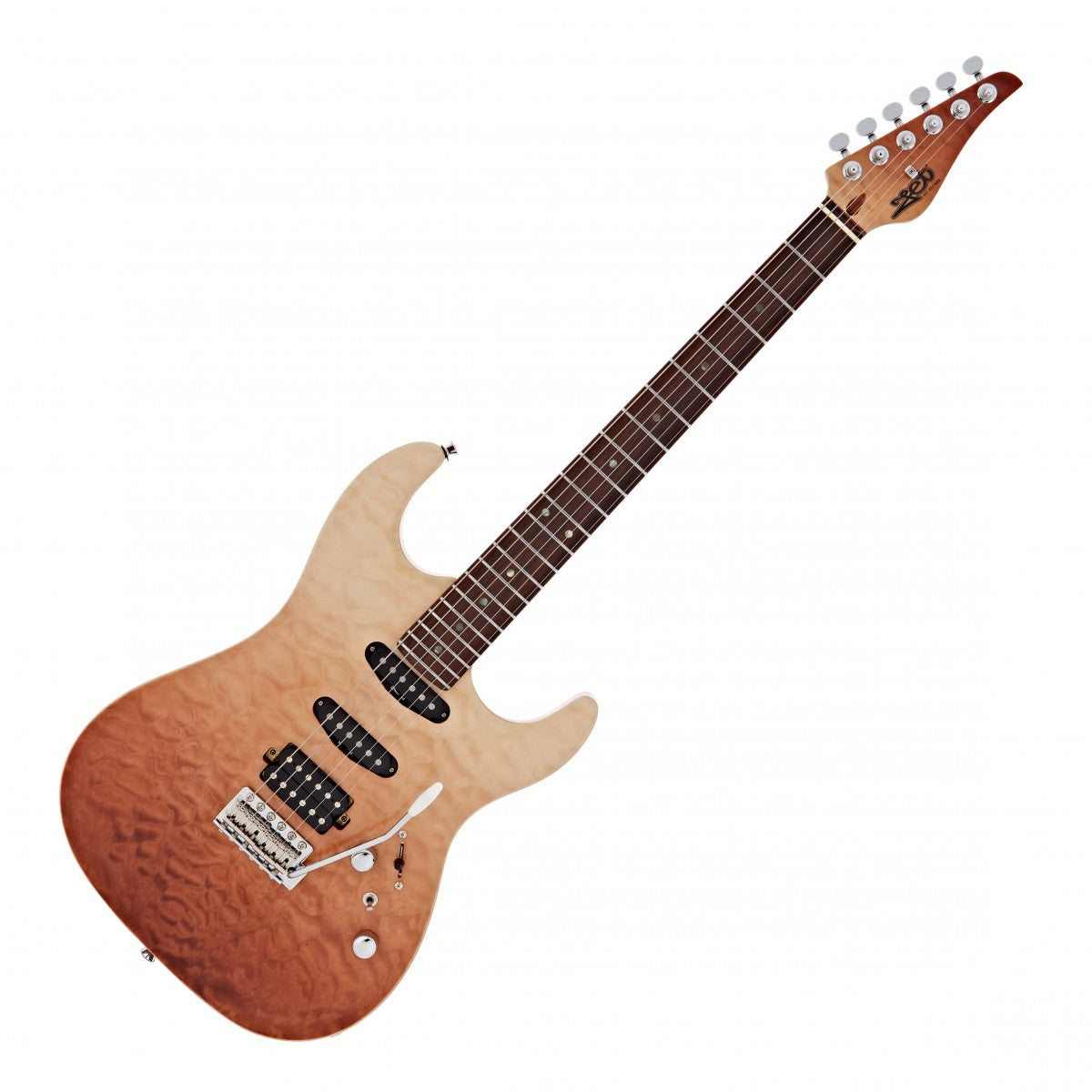 JET Guitars JS-45 Elite Quilt Top Electric Guitar HSS RW - Fireburst W/- Deluxe Gig Bag-Jet Guitars-Infinite Music