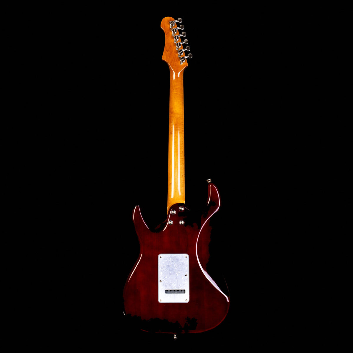 JET JS-450-TBK Flame Top HSS Electric Guitar - Transparent Black-Jet Guitars-Infinite Music