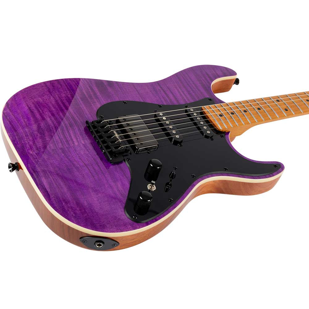 JET JS-600-TPP Flame Maple Top Electric Guitar- Transparent Purple ( JS-600-TPP )