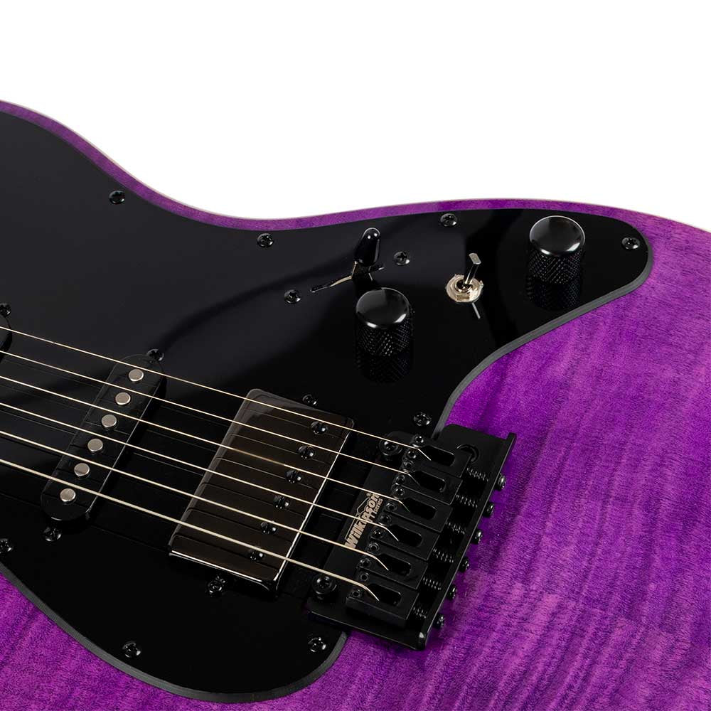 JET JS-600-TPP Flame Maple Top Electric Guitar- Transparent Purple ( JS-600-TPP )