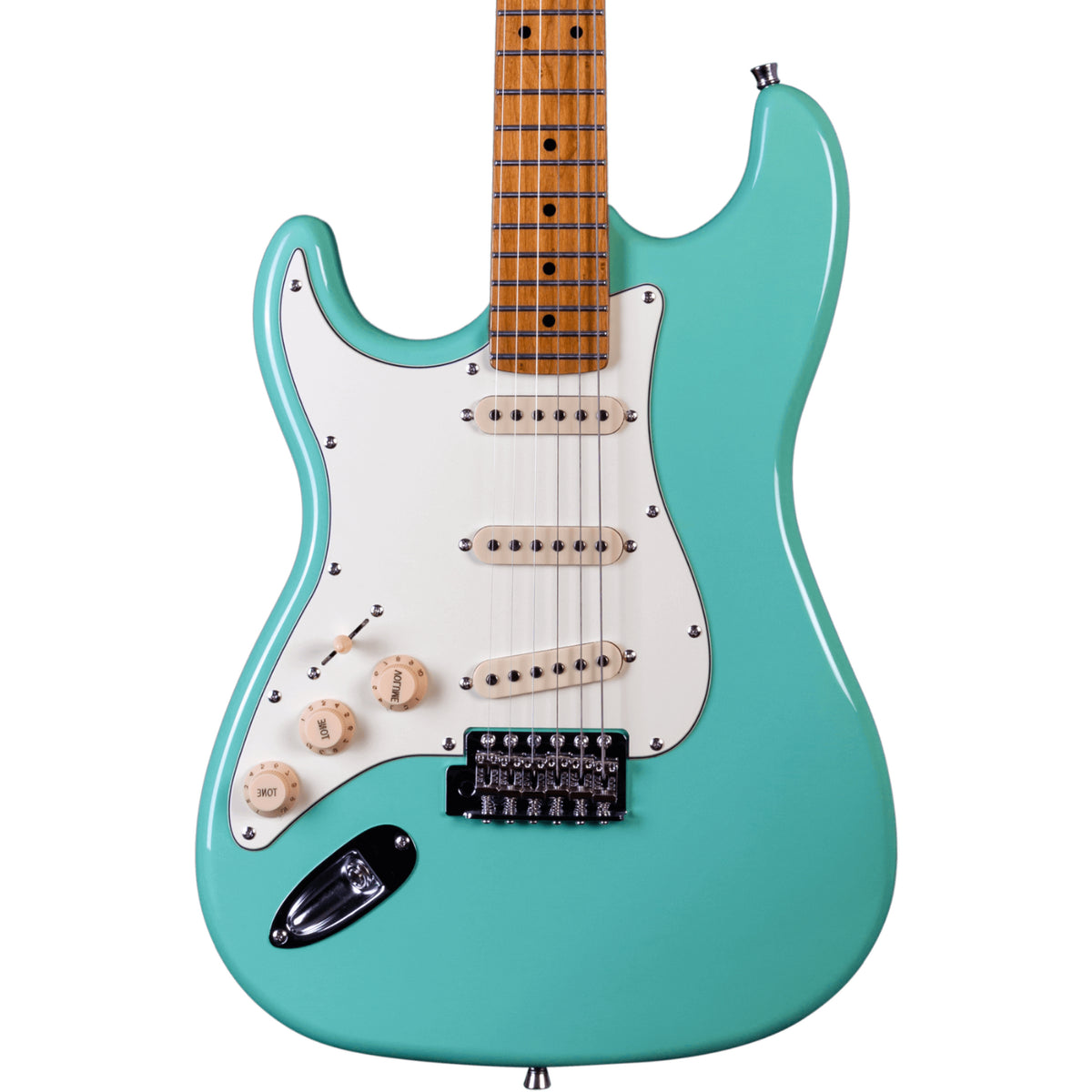 Jet Guitars JS-300 SSS Electric Guitar LEFT HAND - Roasted Maple Neck- Sea Foam Green-Jet Guitars-Infinite Music