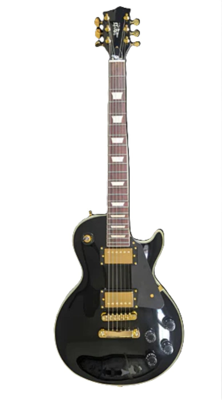 Jet JL-500-C-BK-G Custom Single Cut Electric Guitar - Black-Jet Guitars-Infinite Music