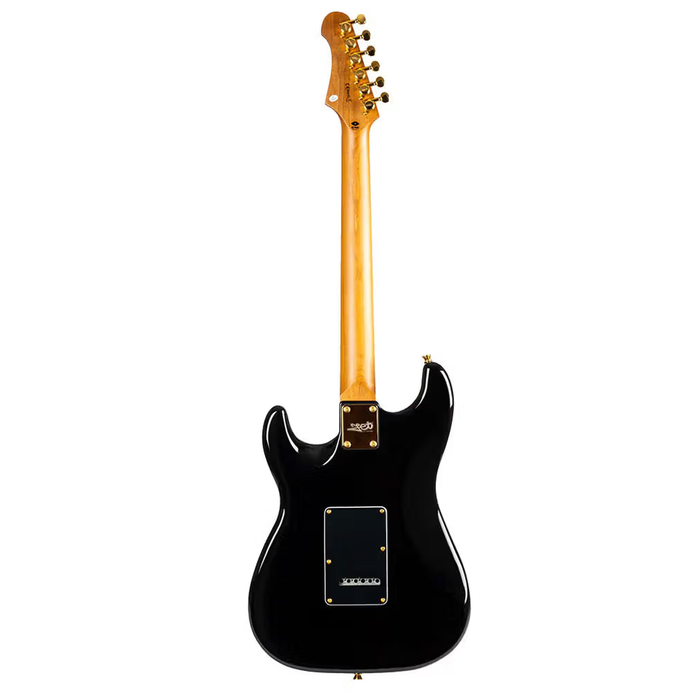 Jet JS-380-BK-G Electric Guitar w/ Roasted Maple Neck & Gold Hardware -Black-Jet Guitars-Infinite Music