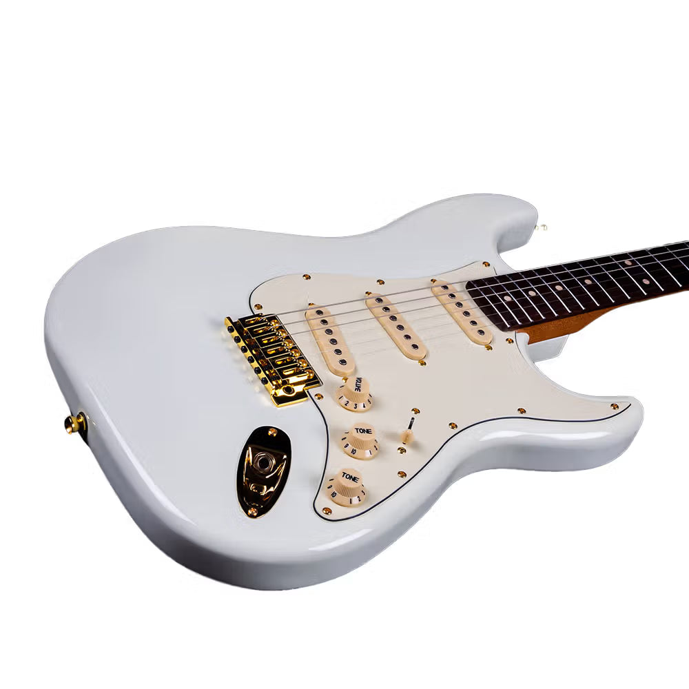 Jet JS-380-OW-G Electric Guitar w/ Roasted Maple Neck & Gold Hardware -Olympic White-Jet Guitars-Infinite Music