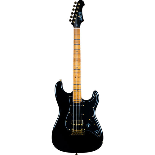 Jet JS-400 Electric Guitar HSS Canadian Roasted Maple Neck - BLACK w/- Gold Hardware-Jet Guitars-Infinite Music