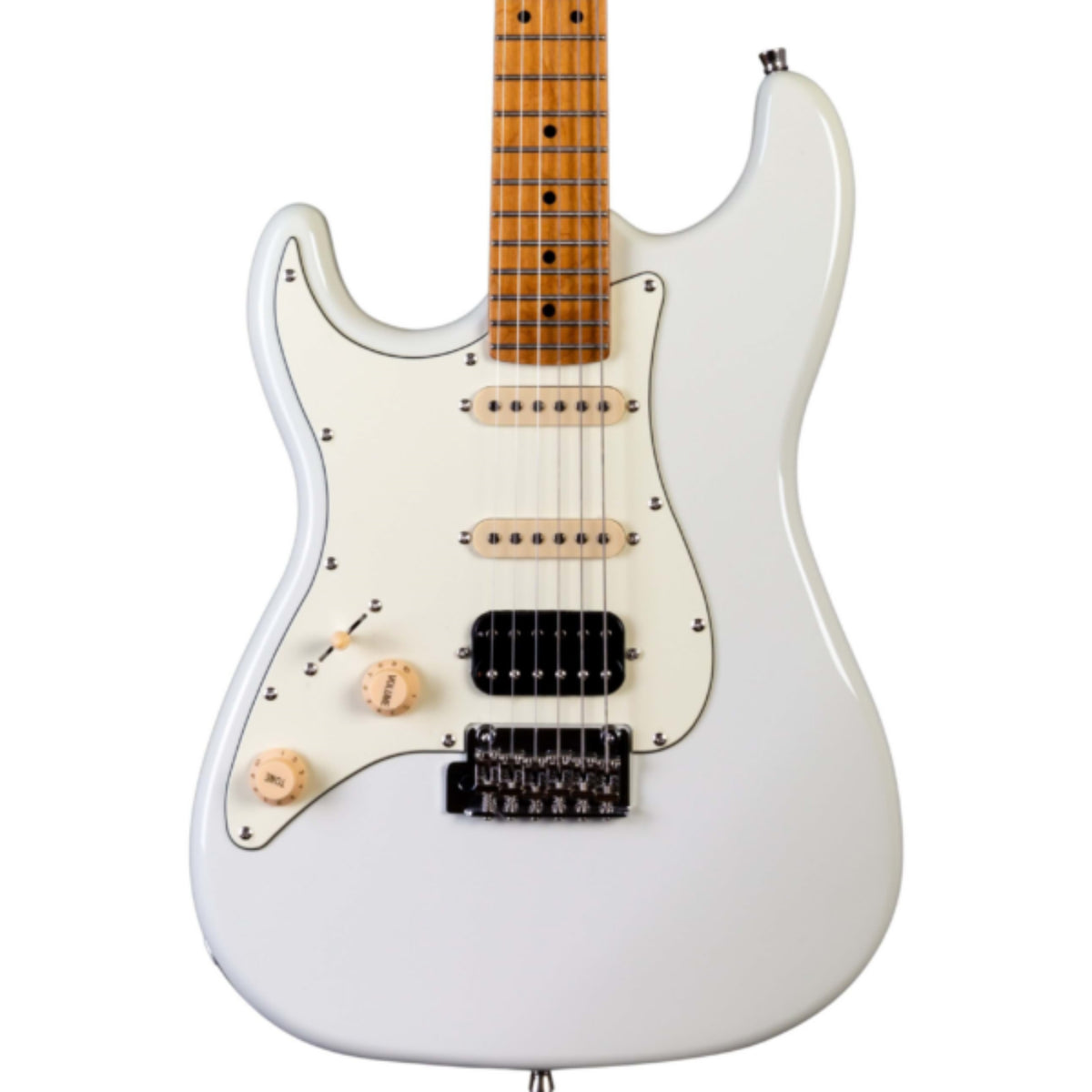Jet JS-400-WH-LH Electric Guitar HSS Canadian Roasted Maple Neck - OLYMPIC WHITE-LEFTHAND-Jet Guitars-Infinite Music