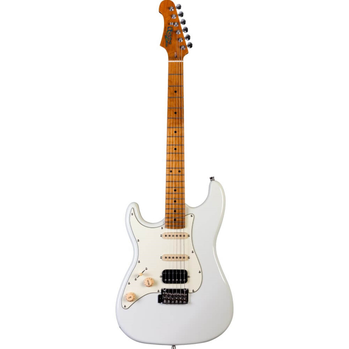Jet JS-400-WH-LH Electric Guitar HSS Canadian Roasted Maple Neck - OLYMPIC WHITE-LEFTHAND-Jet Guitars-Infinite Music