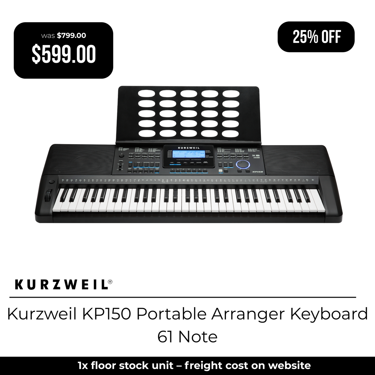 Kurzweil KP150 Portable Arranger Keyboard - 61 Note-Kurzweil-Infinite Music