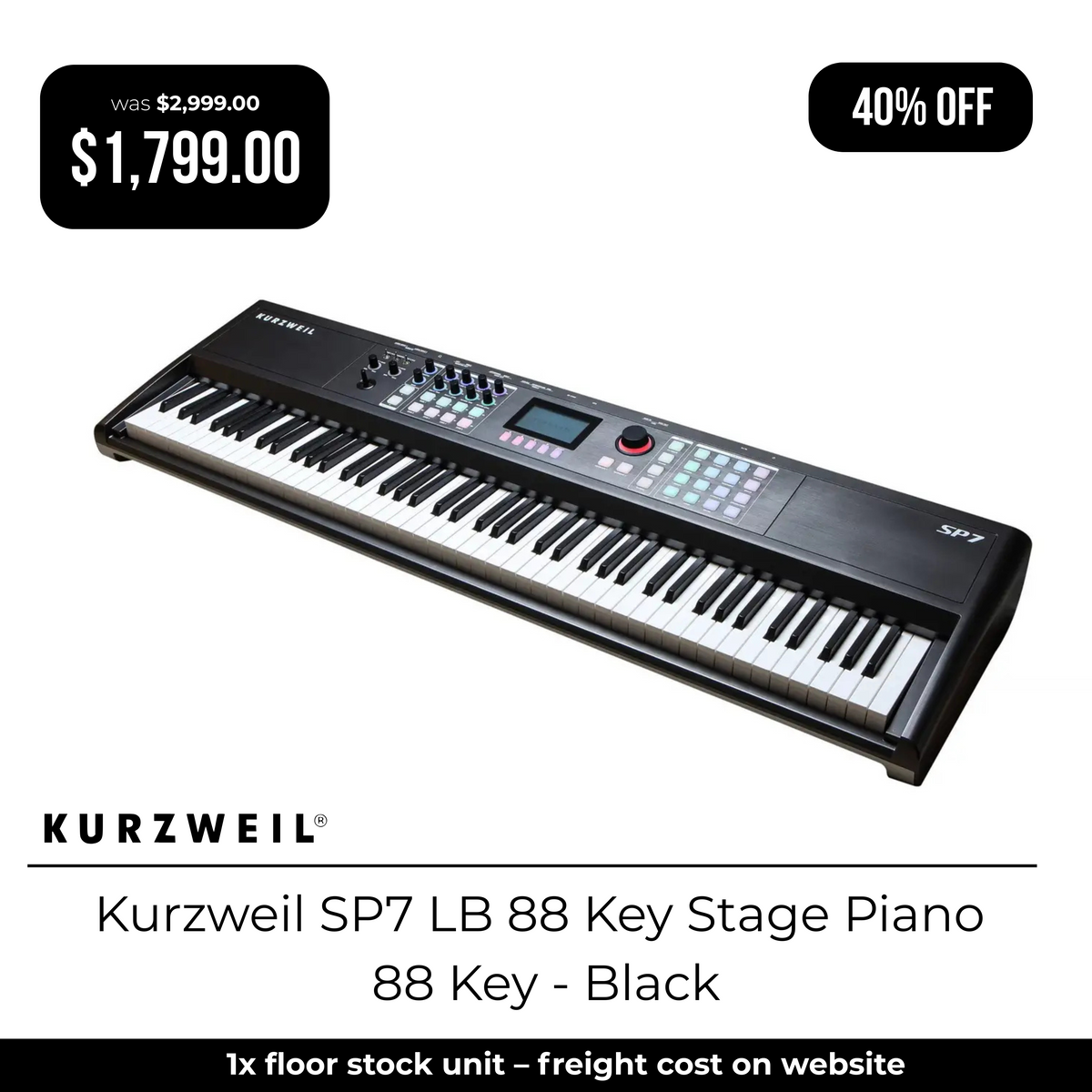 Kurzweil SP7 LB 88 Key Stage Piano 88 Key - Black-Kurzweil-Infinite Music