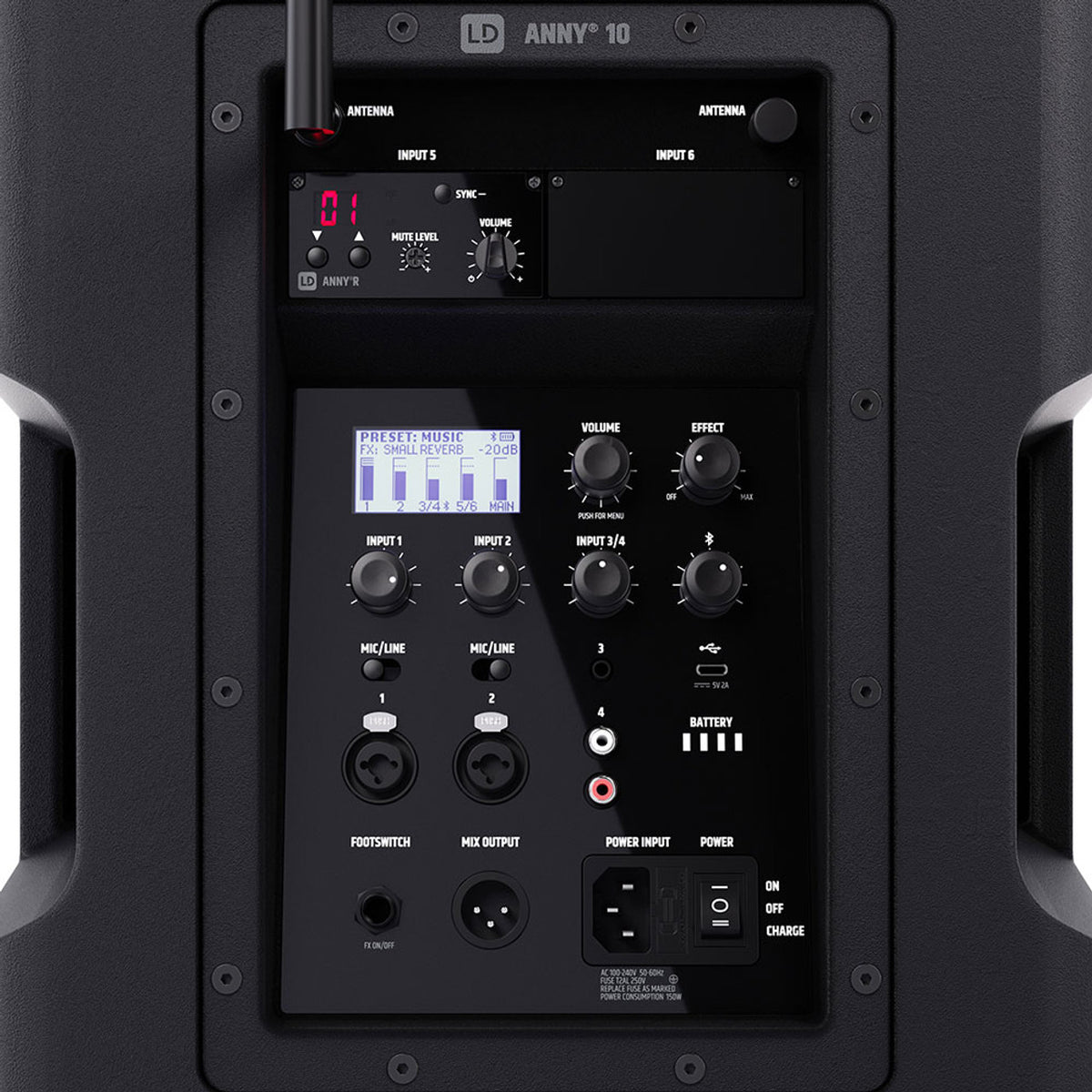 LD ANNY 10 - 10 Inch Bluetooth Portable PA - W/ 1 x WIRELESS MIC - BLACK-LDSYSTEMS-Infinite Music