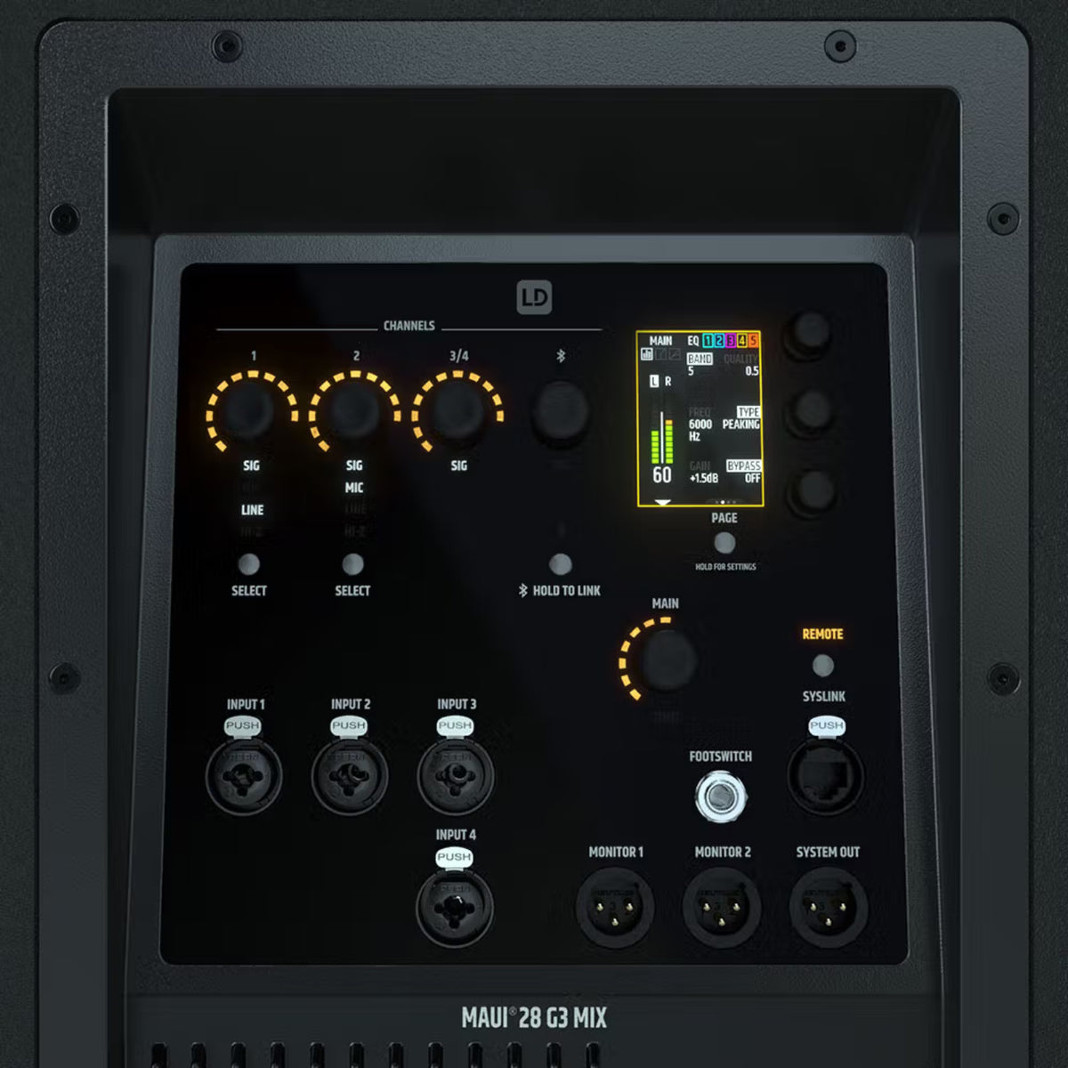 LD Systems - MAUI 28 G3 MIX - 2060W Column PA w/ Digital Mixer & Effects -Black-LDSYSTEMS-Infinite Music