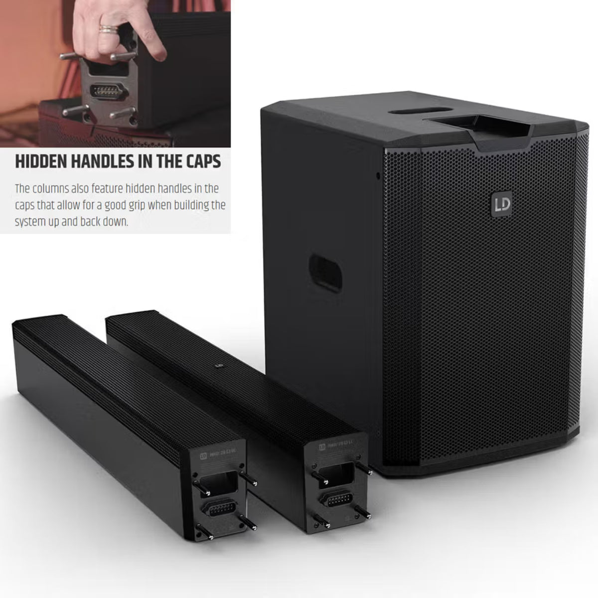 LD Systems - MAUI 28 G3 MIX - 2060W Column PA w/ Digital Mixer & Effects -Black-LDSYSTEMS-Infinite Music