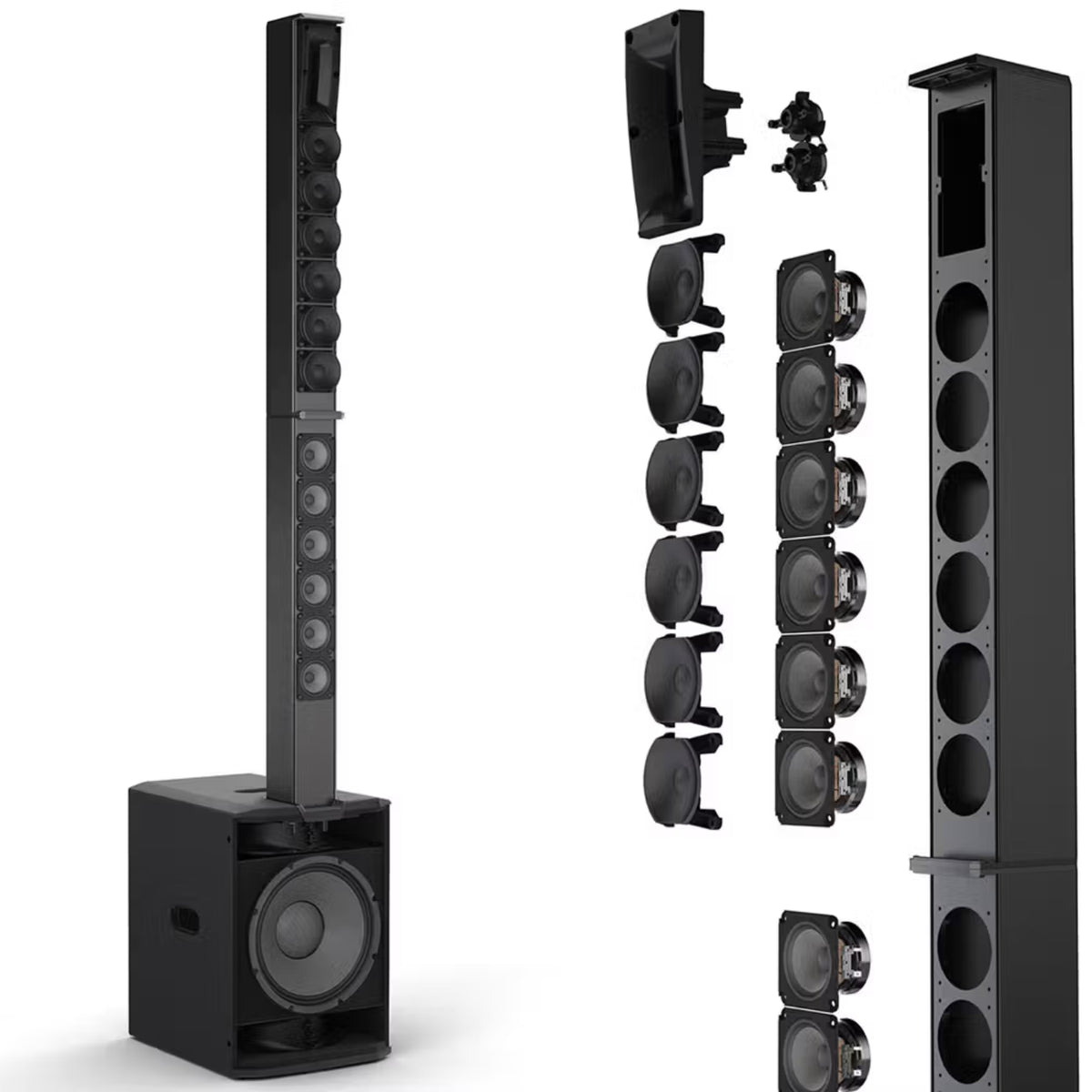 LD Systems - MAUI 28 G3 MIX - 2060W Column PA w/ Digital Mixer & Effects -Black-LDSYSTEMS-Infinite Music