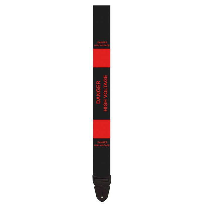 LM Poly Seat Belt Type Guitar Strap Red High Voltage Design-LM-Infinite Music