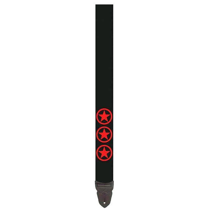 LM Poly Seat Belt Type Guitar Strap Red Stars Design-LM-Infinite Music